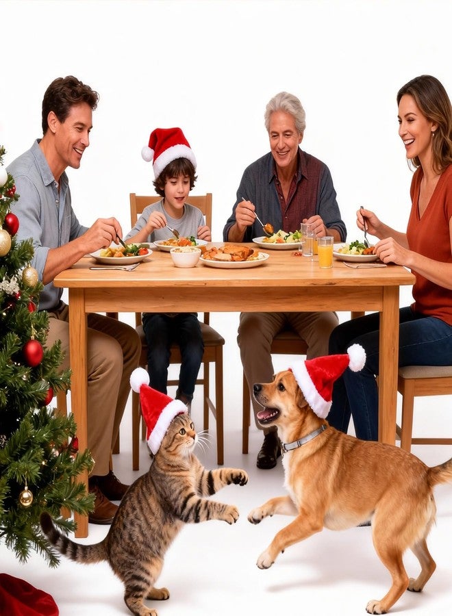 Yahpetes Pet Santa Hats Christmas Santa Claus Pet Christmas Hats 5.5"X7.8" Dog Costume for Puppy Kitten Small Cats Dogs Pets (2 Pcs) - Image 5